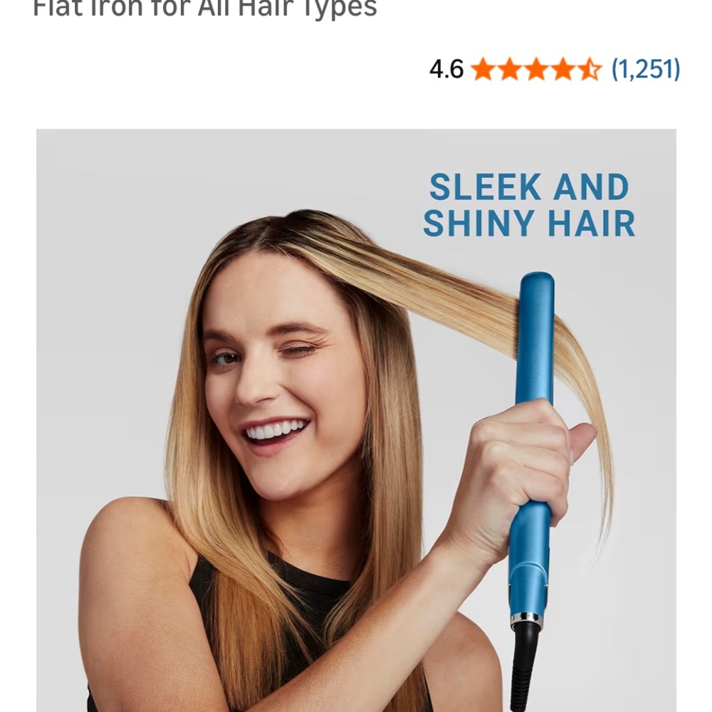 BaBylissPRO Nano Titanium 1" Blue Flat Iron